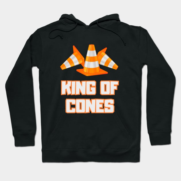 King Of Cones Funny Traffic Cone Safety Hoodie by Foxxy Merch